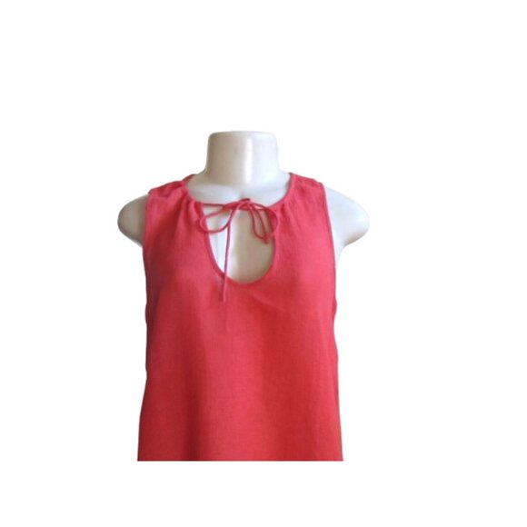 Eileen Fisher Linen Coral Sheath Sleeveless Oversized Dress SX XS - Picture 2 of 5